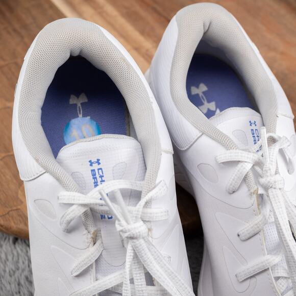 Under Armour Charged Breathe 2 Womens Golf Shoes Size 10 White Leather Spikeless - Picture 6 of 9
